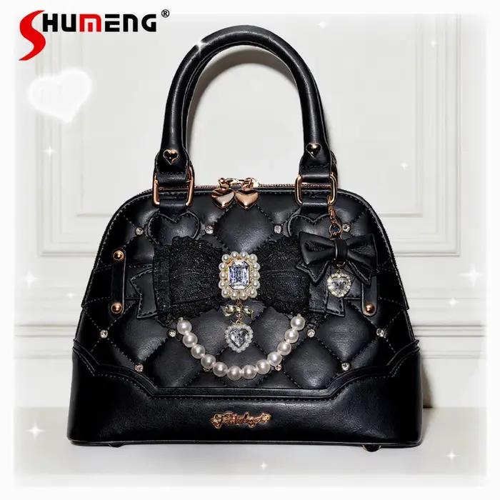 Nouveau Sac à Main Rose Lolita pour Filles, Sac Bandoulière Polyvalent Décontracté Tendance pour Fem