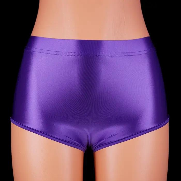 Shorts brillants sans couture pour fitness - Hommes et femmes - Bikini huileux extra court sexy