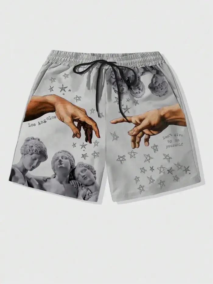 Short de sport à séchage rapide pour homme, impression 3D, impression de sculpture décontractée, sho