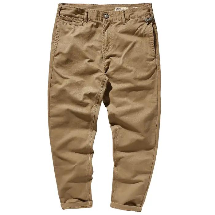 Pantalon décontracté en coton pur pour homme, nouveau, rétro américain, tissé, lourd, sergé, délavé,