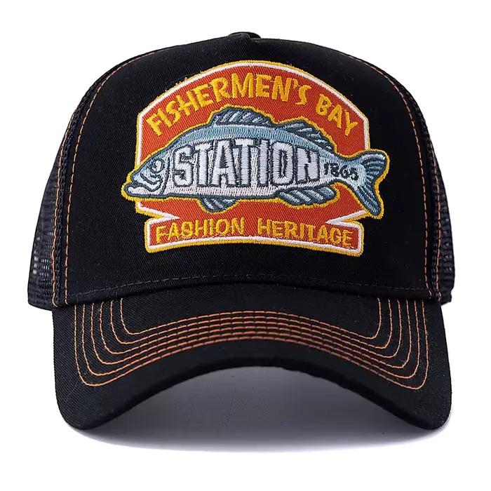 Casquette de pêche d'été unisexe, chapeau de camionneur en maille respirante pour hommes et femmes,