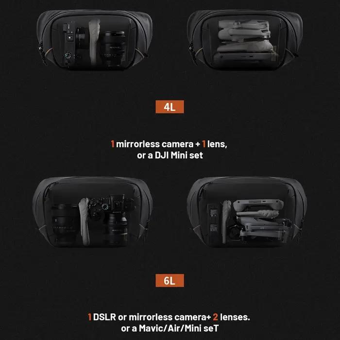 PGYTECH OneGo Solo V2 sac pour appareil photo 4L 6L 10L bandoulière sac à bandoulière sac de voyage