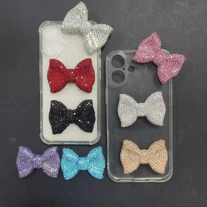 2 pièces de luxe Kawaii Rose blanc rouge grande taille résine AB couleur dos plat arc indésirable co