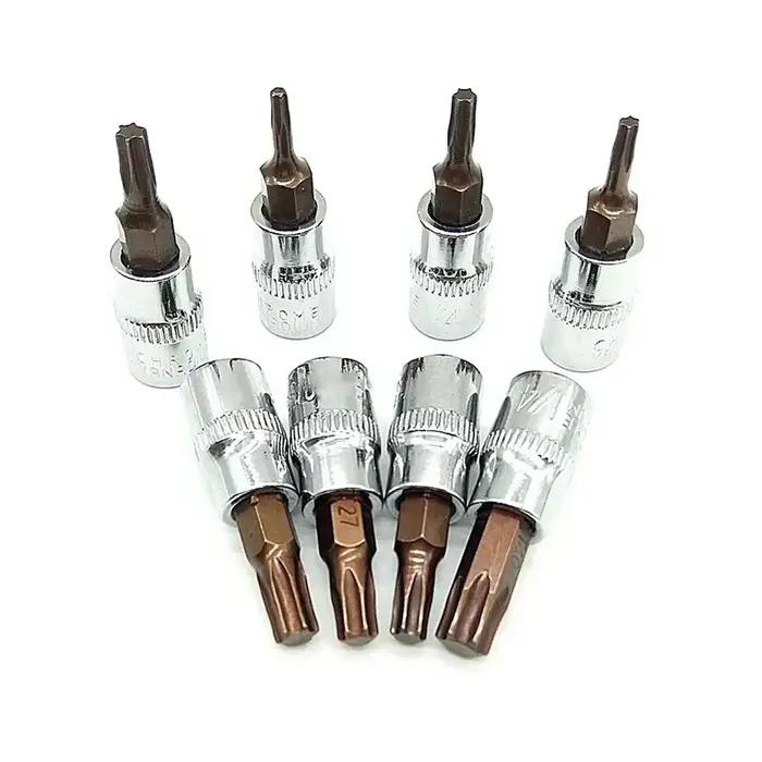 Embouts de tournevis Torx 1/4 pouces, douille d'entraînement, outils manuels, embouts de tournevis à