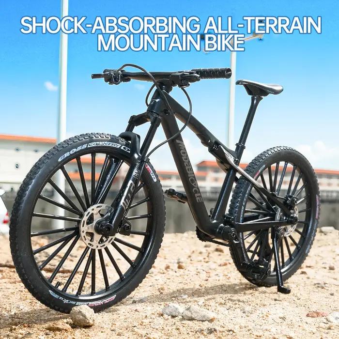 Modèle vintage de VTT en métal 1:8 mini jouet de vélo en alliage pour décoration de bureau et cadeau pour amateurs de vélo et design vintage