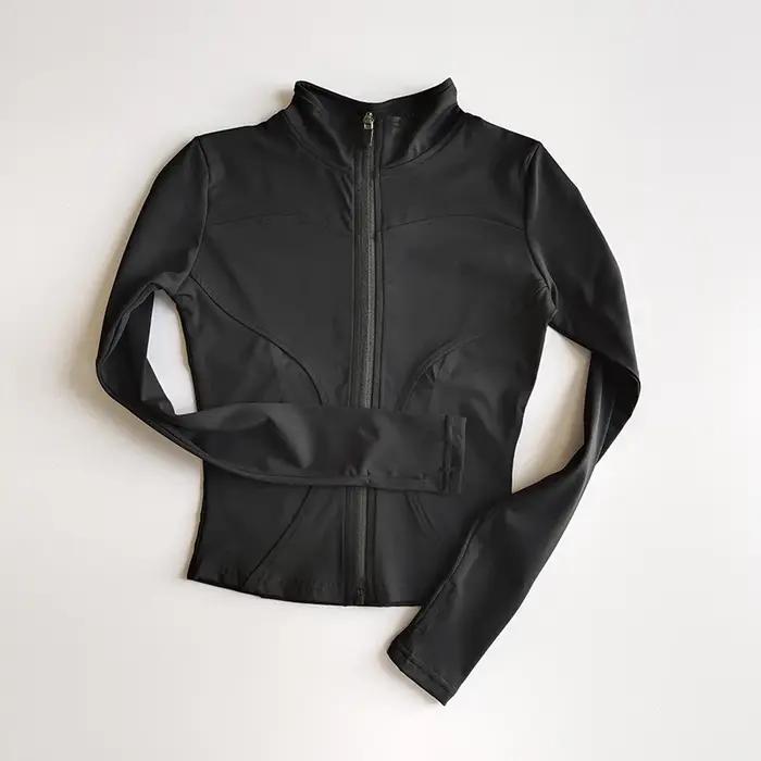 Veste de sport à manches longues pour femme, vêtements de yoga minces, cardigan zippé à séchage rapi