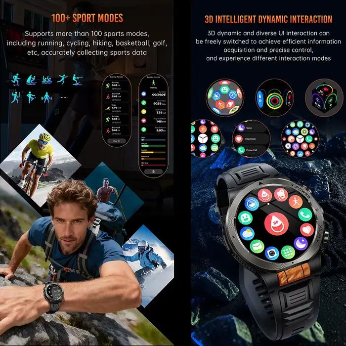 Montre de Sport Intelligente avec Surveillance de Santé et Plus de 100 Modes Activités Occasions Spéciales Exercices Physiques Entrainements Fitness