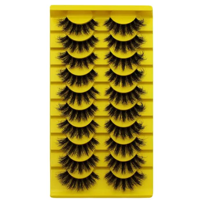 Faux cils moelleux russes, cils à bande 3D, maquillage désordonné, cils optiques moelleux, 10 paires
