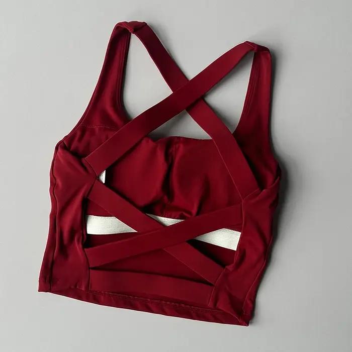 Soutien-gorge sport femme sans couture haute impact - Push-up sexy yoga fitness