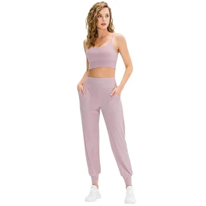 Pantalon de jogging ample pour femme, séchage rapide, avec poches, idéal pour le yoga, la course et