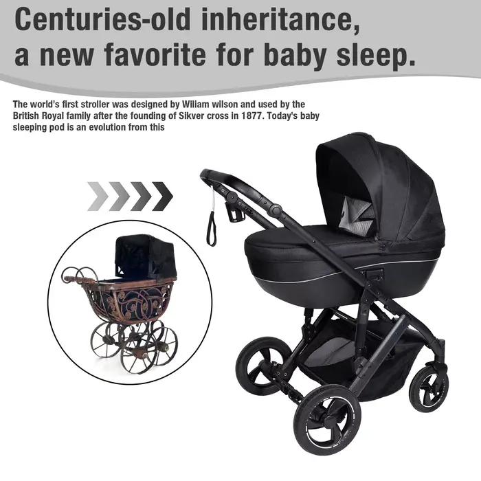 Poussette Bébé 4 en 1 Système de Voyage 3 en 1 Set avec Nacelle Siège Auto et Siège Optionnel Full S