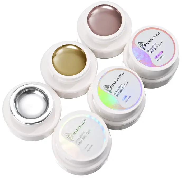 MingLee argent métal Gel métallique vernis à ongles Chrome 3D métal peint Gel vernis 5ml liquide eff