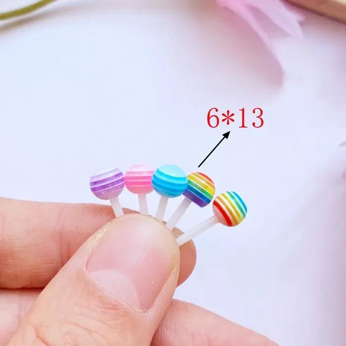 40 pièces nouveau mignon mixte petite sucette résine Figurine artisanat Flatback Cabochon ornement f