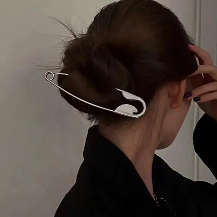 Broche Simple grande taille pour femmes, pince à cheveux, boucles en jean, costume fixe, vêtements,