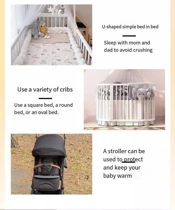 natte lit bebe Pare-chocs pour lit de bébé 2M 3M, protection Cpull, ensemble de coussins de lit mobi
