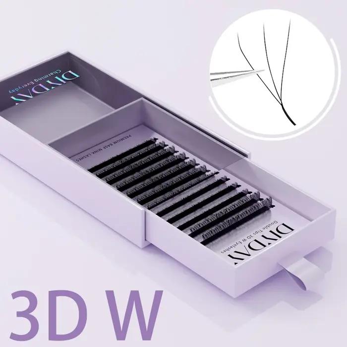 DIYDAY Extension de cils en forme de W 3d 4d 5d 6d 7d 8d W cils naturels doux préfabriqués effet de