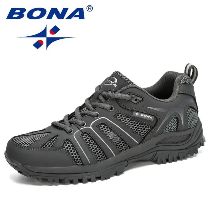 BONA-Chaussures de course en maille coordonnantes pour hommes, baskets de marche confortables, de sp