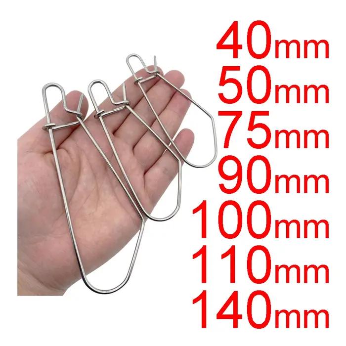 5 pièces 40/50/75/90/100/110/140mm leurre en acier inoxydable fermoir à poisson vivant fermoir à poi