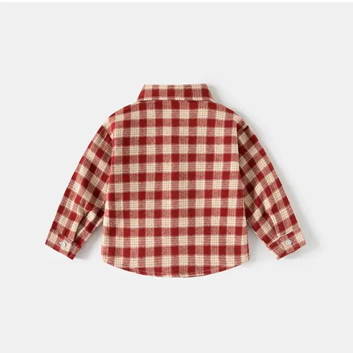 Printemps automne enfants Plaid à manches longues chemise Style coréen garçons filles ample surdimen
