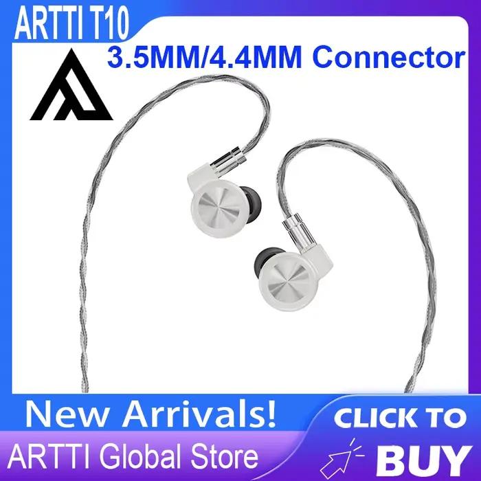 ARTTI-Écouteurs filaires intra-auriculaires HiFi IEM T10, moniteurs 0.78mm, 2 broches, connecteur 3.