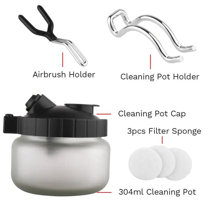 Ensemble d'outils de pulvérisation de pot de livres d'aérographe, brosse à air en verre, support fac
