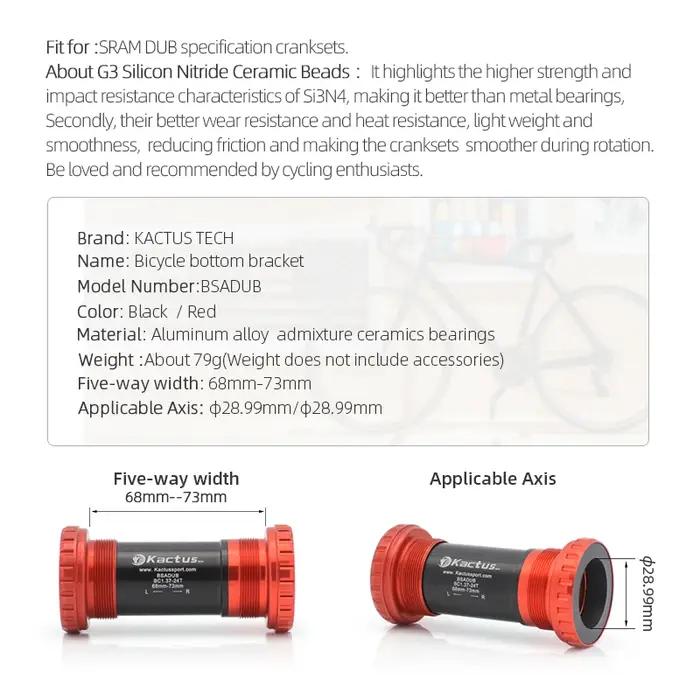 Kantum Module Bicyclette BSA-DUB Svite Astronomique Kets BB Wralike Outil Axe 28.99mm Cadre Largeur