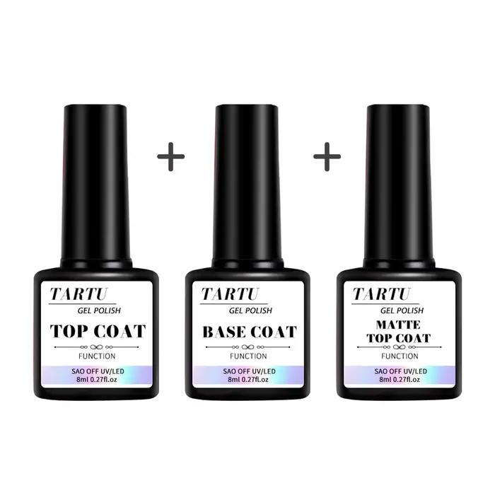 Ensemble de Nail Art en Gel fonctionnel de 8Ml, avec couche de Base et couche de finition en diamant