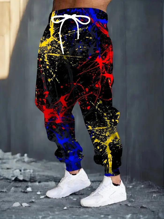Mode hommes 2025 pantalons de survêtement Graffiti imprimé Joggers pantalon ajusté pantalon de salon