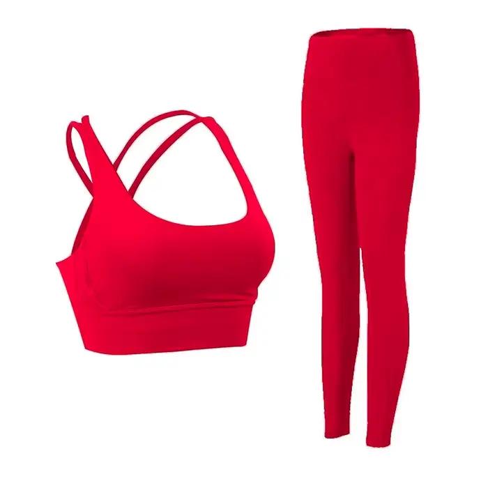 2 pièces vêtements de Yoga survêtement pour femmes vêtements de sport Pilates Fitness costume gymnas