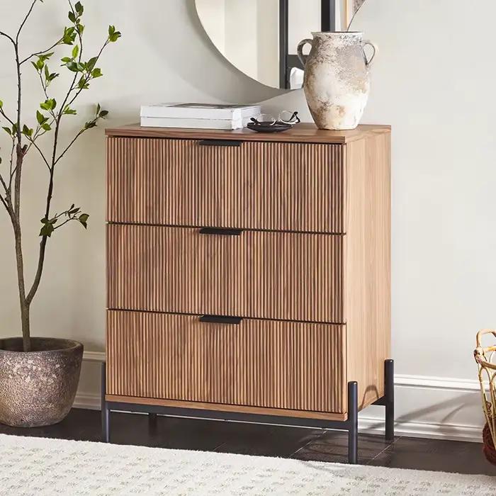 Milieu du siècle 3-MELChest avec Reeded MELFronts, Moka