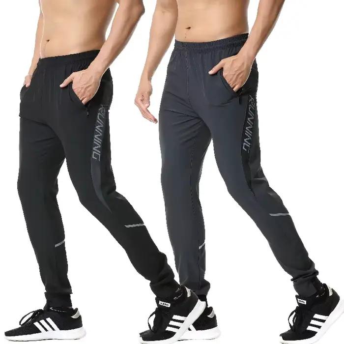 Pantalon de course réfléchissant homme - Fermeture éclair pour jogging, entraînement et gymnastique sportive