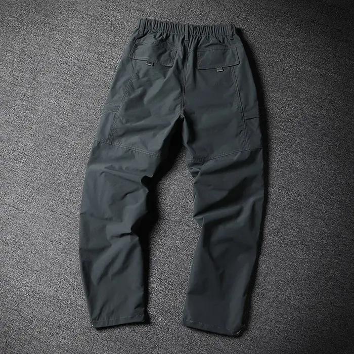 Pantalon cargo multi-poches à jambes larges pour hommes, 1 pièce, taille élastique avec cordon de se