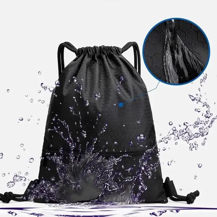 Sac à dos Oxford étanche pliable unisexe, sac à fermeture éclair, poche Wstring, rangement pour casq