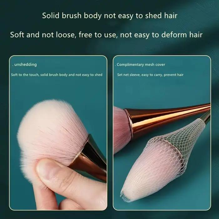 Pinceau de maquillage en éventail doré Rose, brosse cosmétique, brosse à poudre libre, brosse de sur