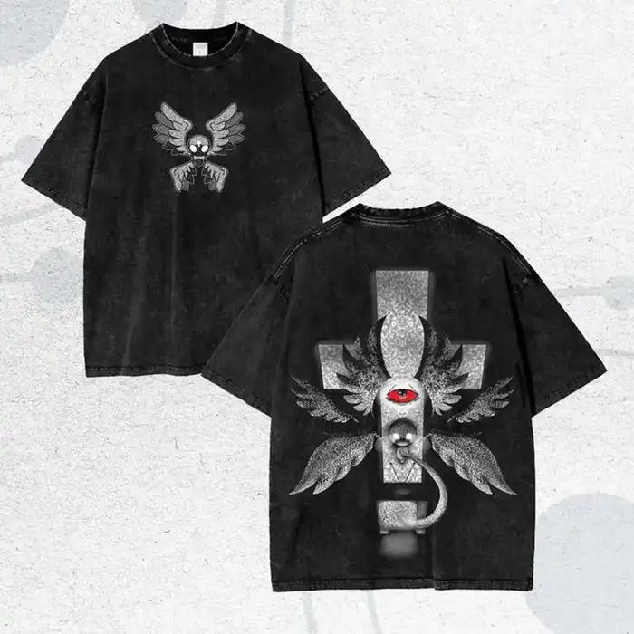T-shirt délavé The Binding of Isaac, jeu d'horreur indépendant, vêtements de personnalité, adaptés à