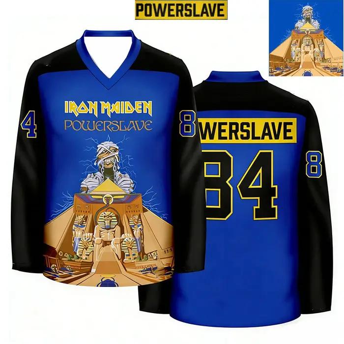 Maillot de hockey pour homme style Heavy Metal, inspiré d'Eddie Trooper, chemise de sport vintage st