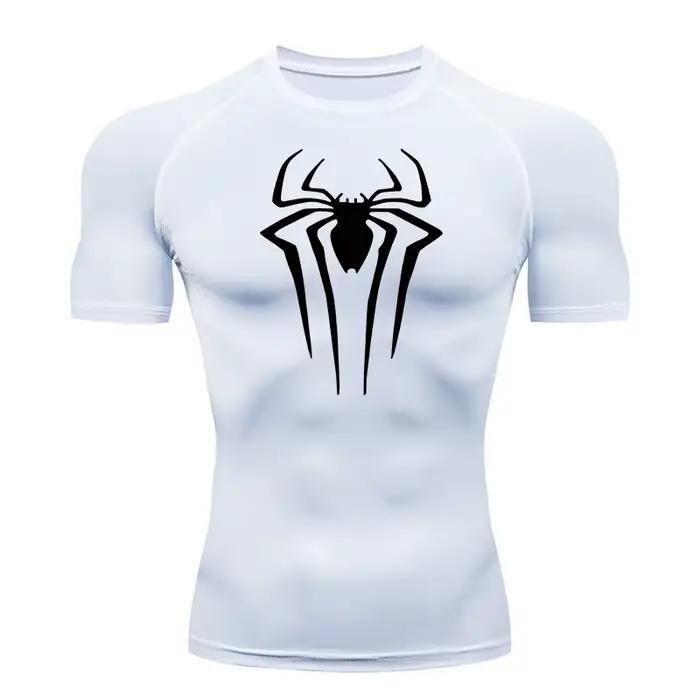 Chemises de Compression imprimées araignée pour hommes, t-shirt d'été à manches courtes, protection