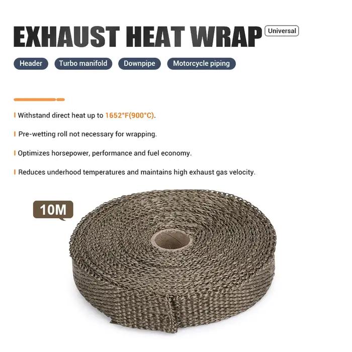 Bande d'enveloppe thermique en titane pour tuyau d'échappement, 1 "/25MM 5/10M/15M, avec attaches de