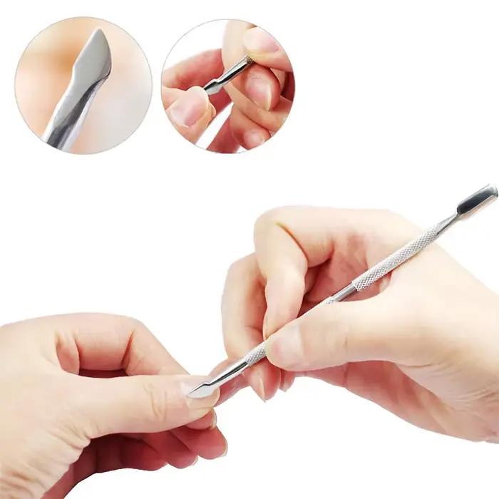 Dissolvant de cuticules en acier inoxydable