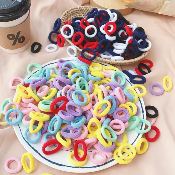 Scrunchies Elastiques Colorés pour Fillettes Accessoires de Cheveux Durables Occasions Spéciales École Familiale