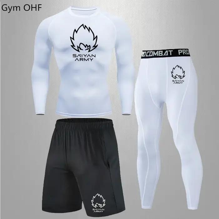 Goku Rashguard survêtement hommes survêtement ensembles pour hommes salle de sport Fitness course sé