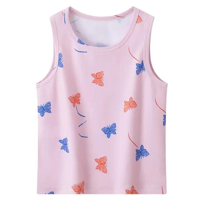Ensemble de 4 gilets imprimés multicolores pour filles, tendance et mignons, débardeur de sport conf