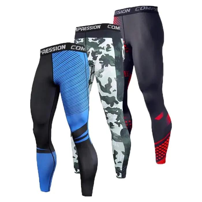 Pantalons de Compression pour hommes, vêtements de sport, Legging d'entraînement, pantalons slim, co