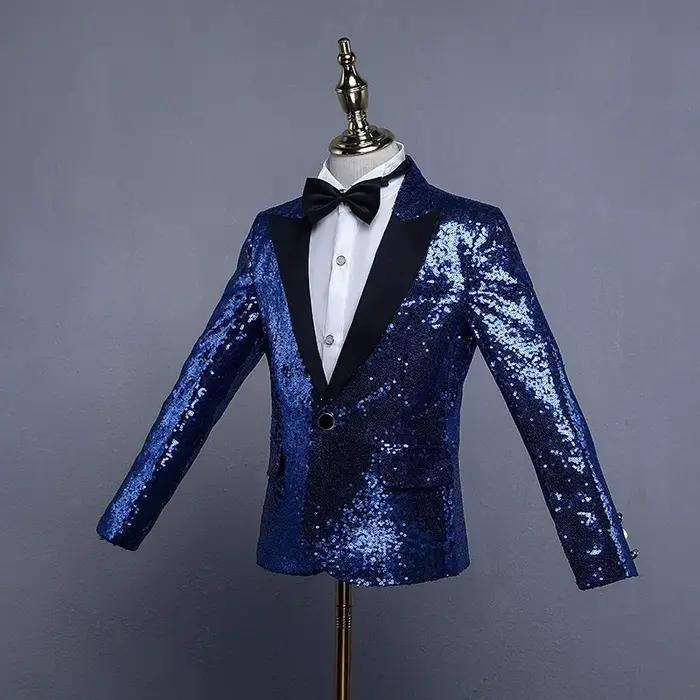 Veste de brevà Paillettes pour Garçon, Blazer Brcorporelle, Robe Formelle Trempée, Vêtements de ixde