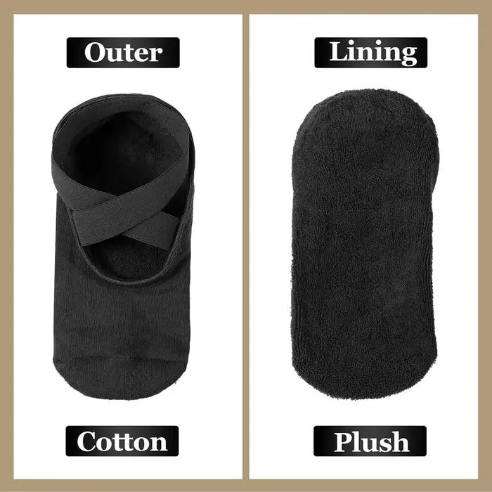 6 paires de chaussettes de Yoga pour femmes chaussettes de Barre antidérapantes avec sangles chausse