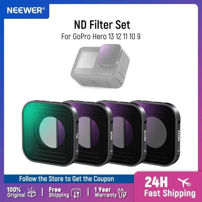 NEEWER CPL ND filtre pour GoPro Hero 13 12 11 10 9 HD multicouche mince densité neutre circulaire po