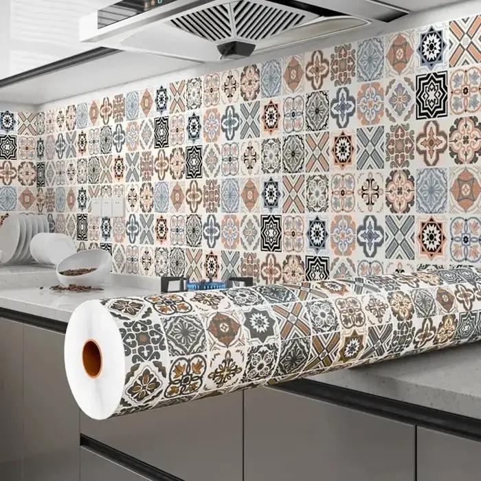 Autocollants muraux pour meubles De cuisine, 40cm, résistants à l'huile, Papel De Parede auto-adhési