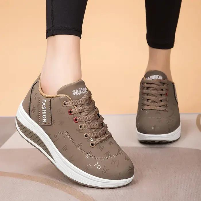 Femmes en plein air fond épais balançoire chaussures décontractées plate-forme de mode grand 42 fond