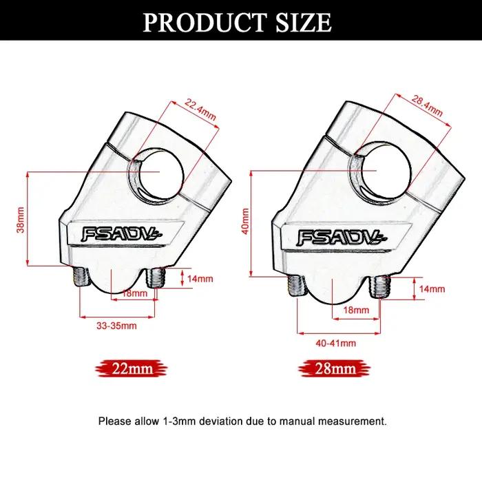 Pince de poignée de montage de barre de montage de guidon de 22mm, argent noir pour moto SUZUKI DL65
