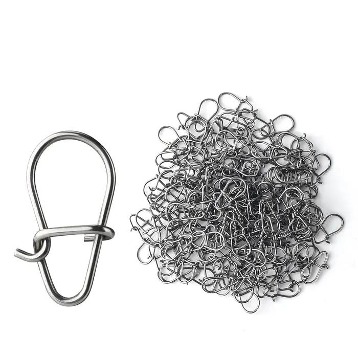 DNDYUJU 100X pêche belle broche à crochet 304 en acier inoxydable roulant pivotant leurre connecteur